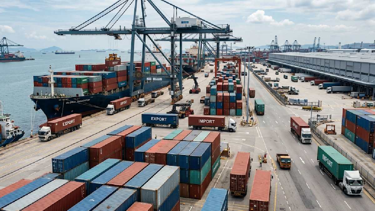 Import and export business shipping containers