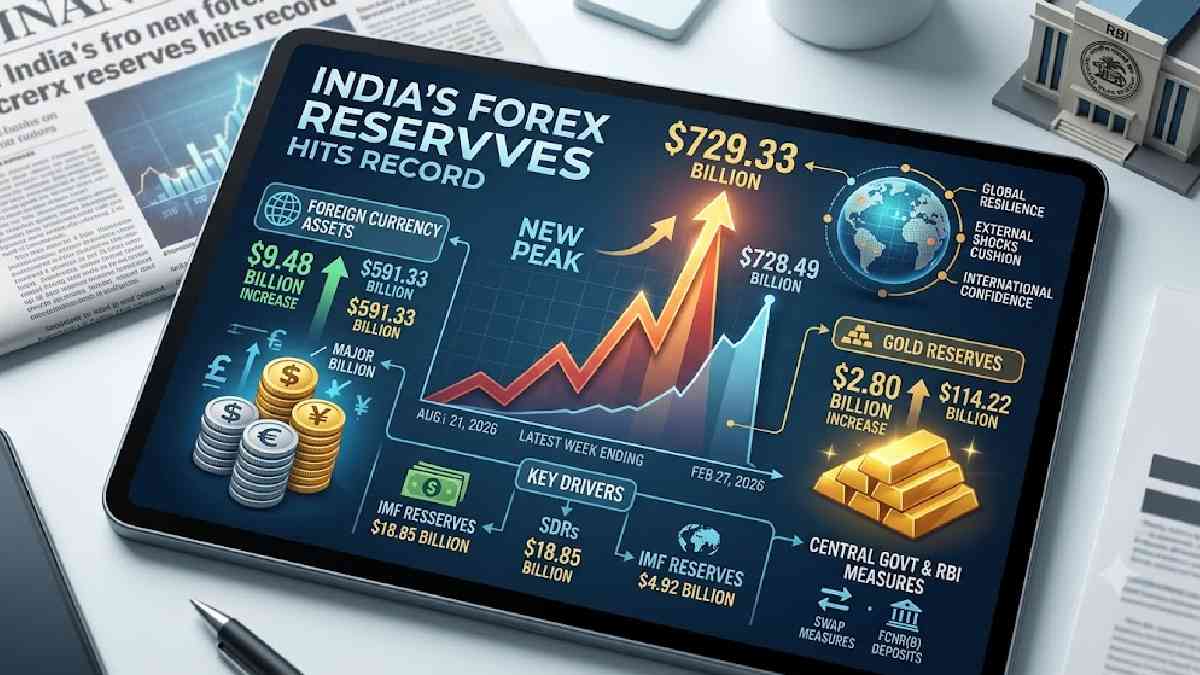 India Forex Reserves Hit Record $729.33 Billion, Rise $12.42 Billion