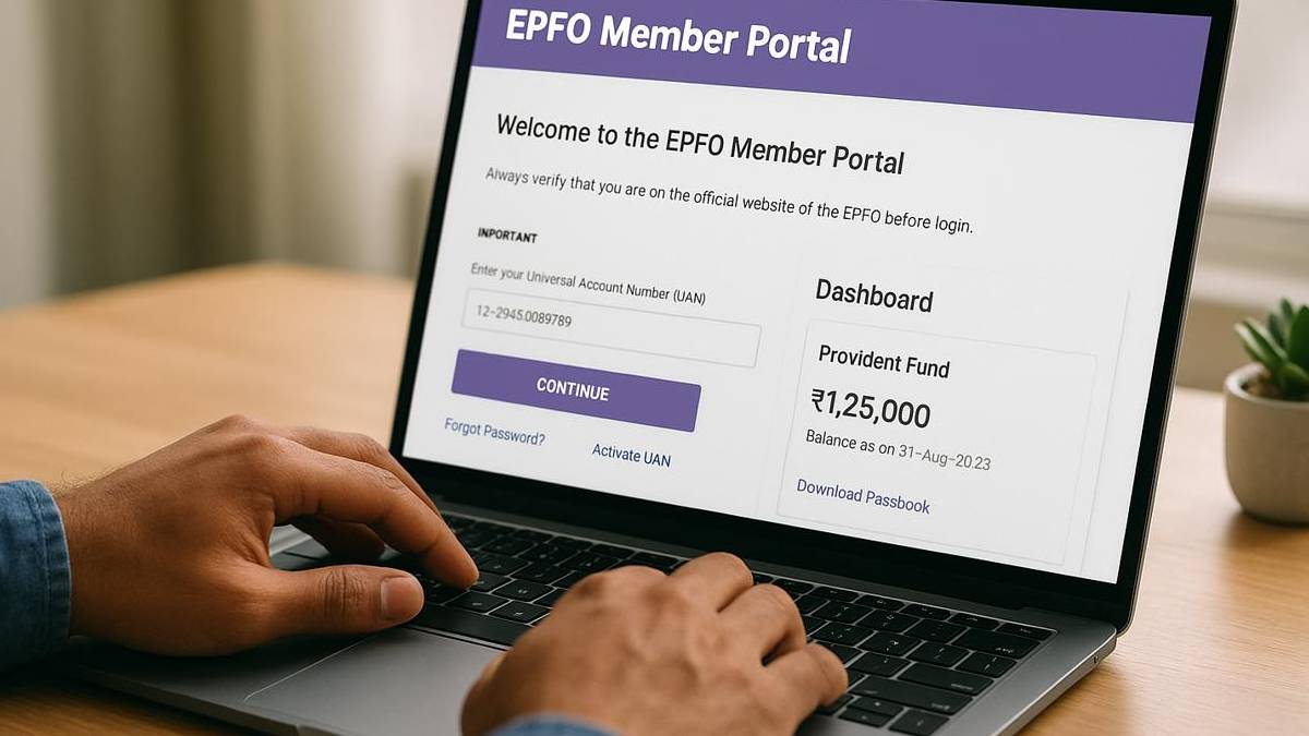 Employee checking EPF balance